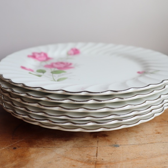 Vintage Set of 6 Small Snowhite Regency Plates English China by Johnson … - Picture 2 of 8